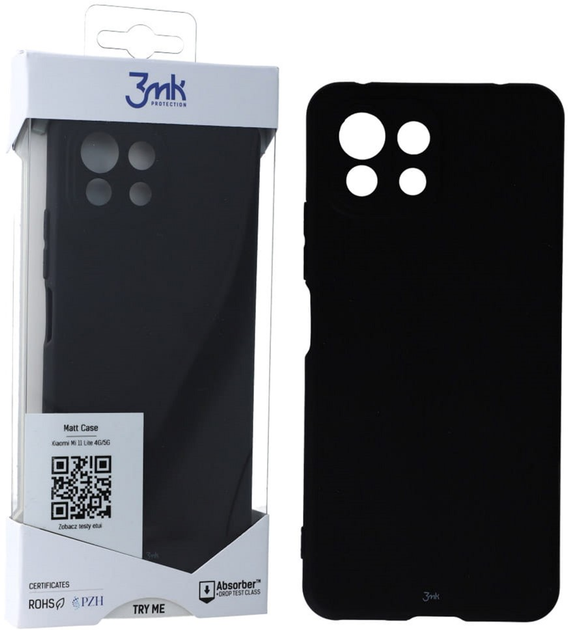 Etui plecki 3MK Matt Case do Xiaomi Mi 11 Lite 5G Black (5903108386548) - obraz 1
