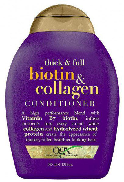 Odżywka do włosów cienkich i pozbawionych objętości Ogx Biotin y Collagen Hair Conditioner 385 ml (22796976710) - obraz 1