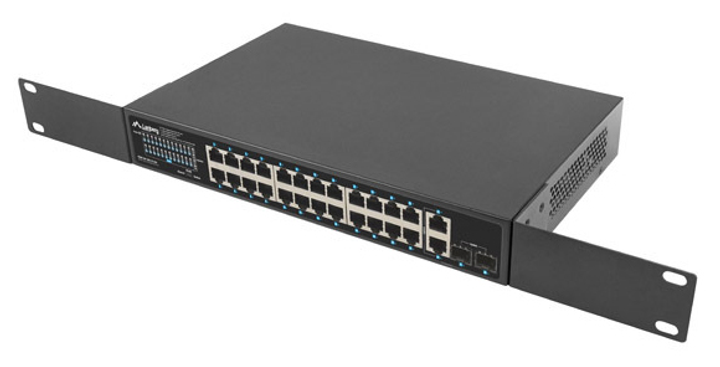Комутатор Lanberg 24X 1GB PoE+ Rack 19" (RSGE-24P-2GE-2S-360) - зображення 3