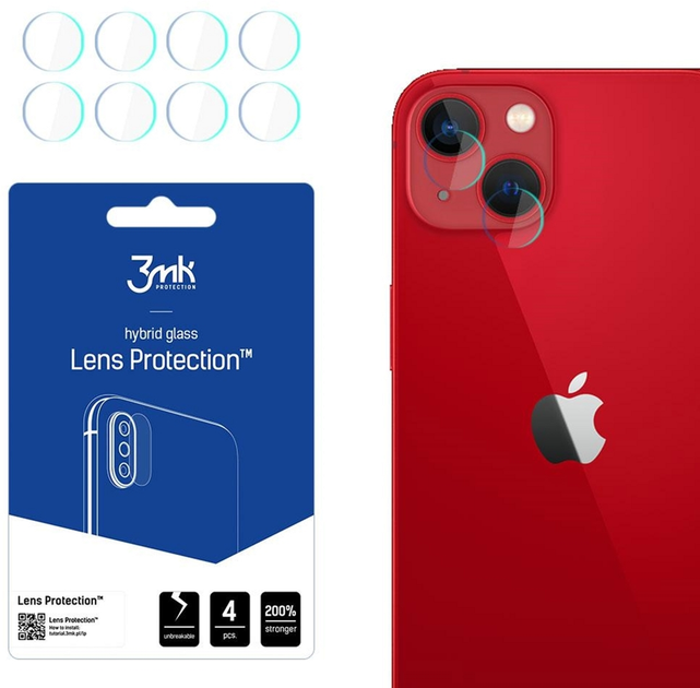 Zestaw szkieł hartowanych 3MK Lens Protection na aparat Apple iPhone 13 Mini 4 szt (5903108437257) - obraz 1