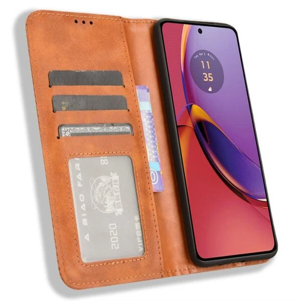 Чехол-книжка Deexe Retro Style для Motorola Moto G84 - Brown - изображение 2