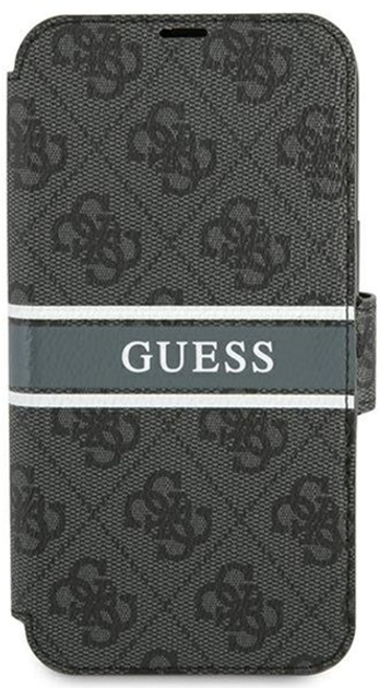 Чохол-книжка Guess Book 4G Stripe для Apple iPhone 13/13 Pro Сірий (3666339032104) - зображення 1