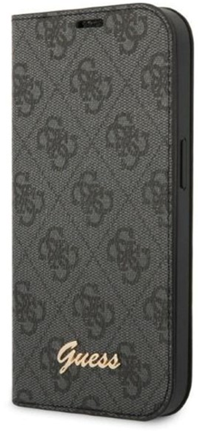 Etui z klapką Guess Book 4G Vintage Gold Logo do Apple iPhone 14 Pro Max Black (3666339083199) - obraz 1