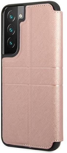 Etui z klapką Guess Book Saffiano Stripes do Samsung Galaxy S22 Plus Pink (3666339042875) - obraz 2