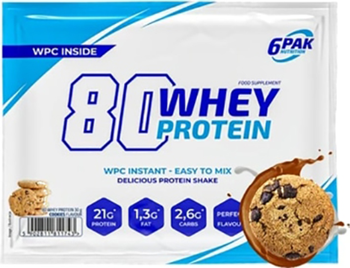 Протеїн 6PAK Nutrition 80 Whey Protein 30 г Cookies (5902811811743) - зображення 1