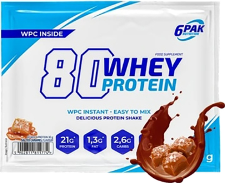 Protein 6PAK Nutrition 80 Whey Protein 30 g Solony karmel (5902811811774) - obraz 1