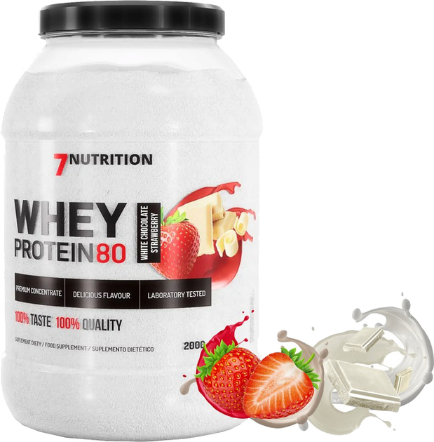 Protein 7Nutrition Whey Protein 80 2000 g Straw-WH Choc (5903111089139) - obraz 1