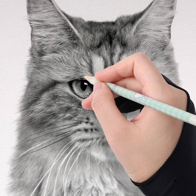 Перчатка для рисования ANTI-TOUCH, двупалая перчатка для графического ...