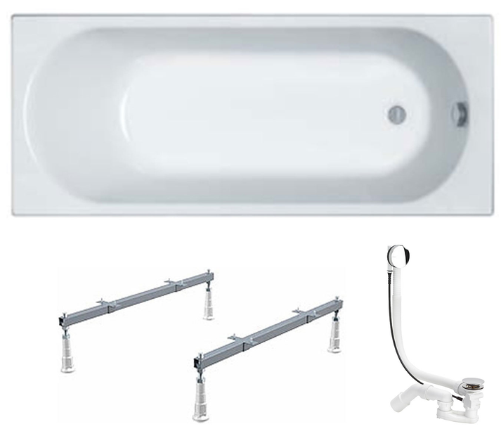 Ванна акриловая KOLO OPAL PLUS 160х70 (XWP1360000N) + Сифон для ванны ...