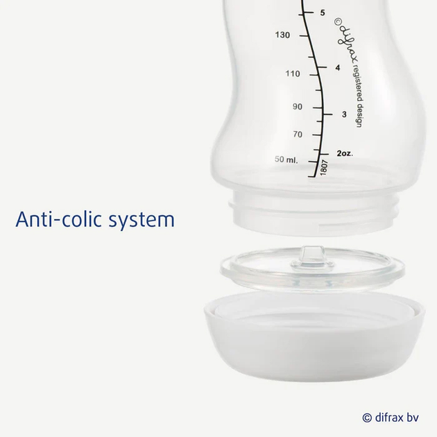 Пляшечка для годування Difrax S-Bottle Natural антиколікова із силіконовою соскою 170 мл Ice (705 Ice) - зображення 3