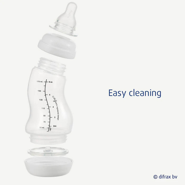 Пляшечка для годування Difrax S-Bottle Natural антиколікова із силіконовою соскою 170 мл Ice (705 Ice) - зображення 5