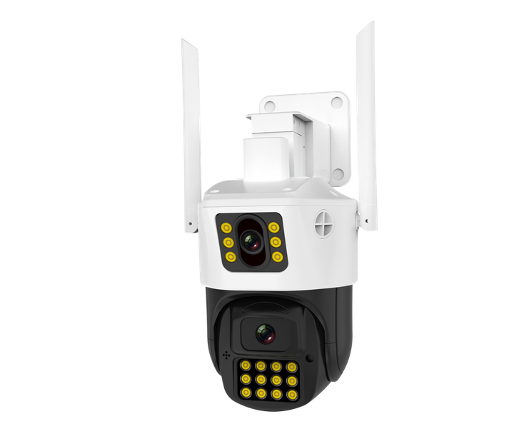 Беспроводная WiFi IP камера видеонаблюдения уличная поворотная 2 независимых объектива 3MPx+3MPx с удаленным доступом онлайн в режиме реального времени ICSEE PTZ UKC A23 - изображение 4