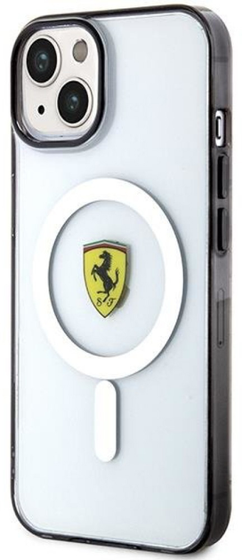 Etui plecki Ferrari Outline Magsafe do Apple iPhone 14 Black (3666339121136) - obraz 1