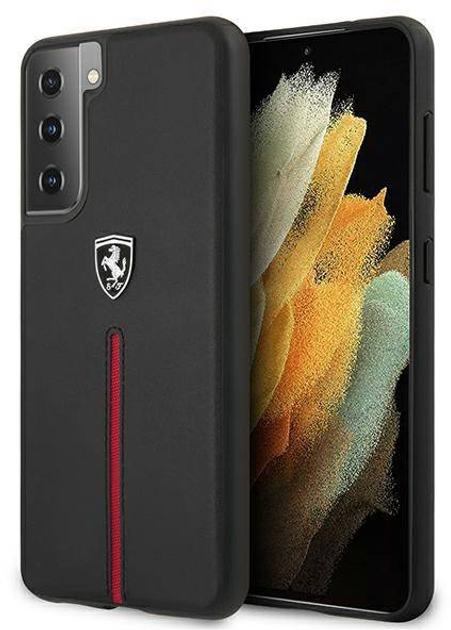 Панель Ferrari Off Track Leather Nylon Stripe для Samsung Galaxy S21 Чорний (3700740496152) - зображення 1