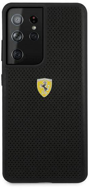 Etui plecki Ferrari On Track Perforated do Samsung Galaxy S21 Ultra Black (3700740496442) - obraz 1