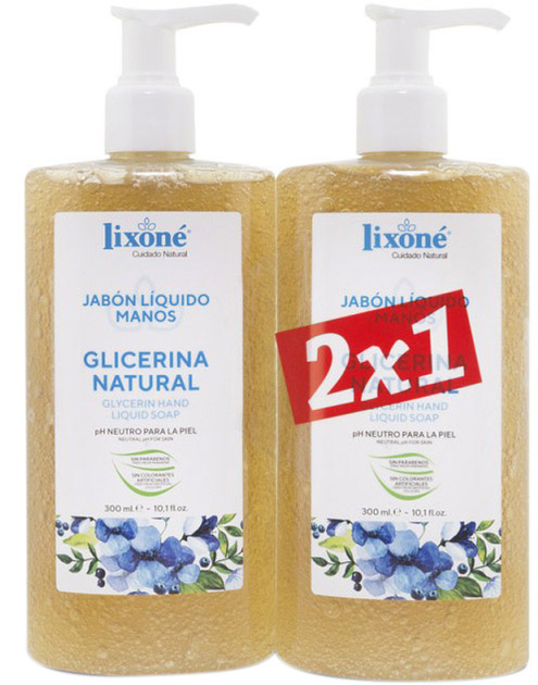 Zestaw Lixone Natural Glycerin Liquid Hand Soap 2 x 300 ml (8411905009876) - obraz 1