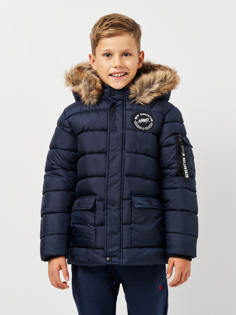 Акція на Дитяча зимова довга куртка для хлопчика Minoti 15coat 46 39616JNR 92-98 см Синя від Rozetka