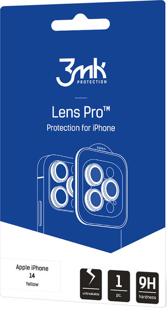 Szkło hartowane 3MK Lens Protection Pro na aparat iPhone 14 z ramką montażową (5903108519311) - obraz 4