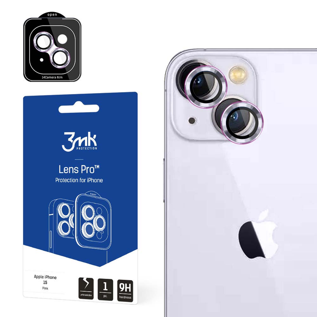 Захисне скло 3MK Lens Protection Pro для камери iPhone 15 з монтажною рамкою (5903108528665) - зображення 1