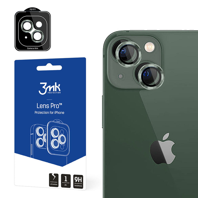 Szkło hartowane 3MK Lens Protection Pro na aparat iPhone 15 z ramką montażową (5903108528641) - obraz 1