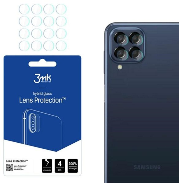 Комплект захисних стекол 3MK Lens Protect для камери Samsung Galaxy M33 5G 4 шт - зображення 1