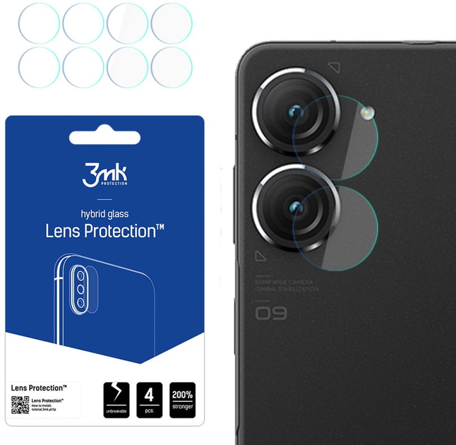 Комплект захисних стекол 3MK Lens Protect для камери Samsung Galaxy S21 4 шт - зображення 1