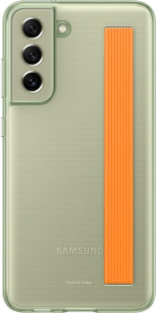 Etui plecki Samsung Slim Strap Cover do Galaxy S21 FE 5G Olive green (8806092653283) - obraz 1