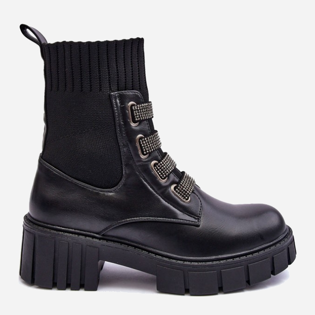 Жіночі зимові черевики високі Kasseis 40 Чорні (5905677922783) - зображення 1