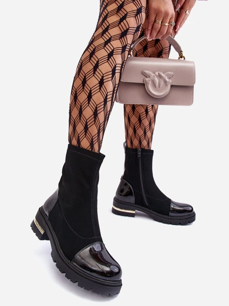 Жіночі ботильйони Shendete 41 Чорні (5905677922318) - зображення 4