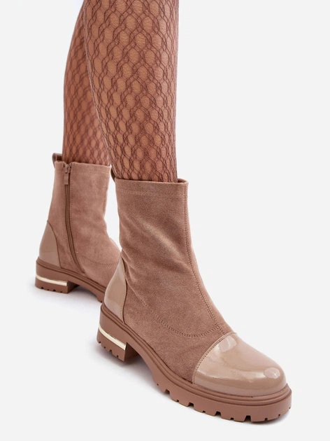 Жіночі ботильйони Shendete 39 Бежеві (5905677933932) - зображення 4