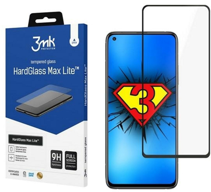 Захисне скло 3MK HardGlass Max Lite для Xiaomi Mi 10T / Mi 10T Pro / Mi 10T Lite (5903108321242) - зображення 1