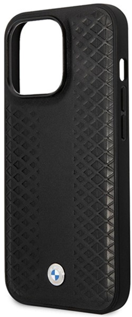 Etui plecki BMW Leather Diamond Pattern MagSafe do Apple iPhone 14 Pro Black (3666339089009) - obraz 3