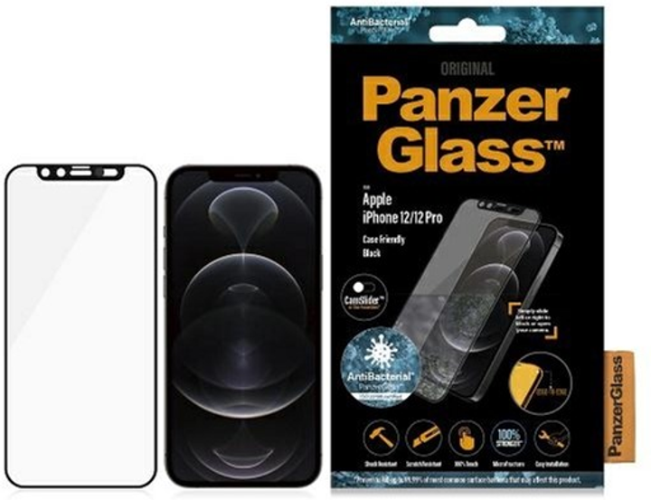 Захисне скло Panzer Glass E2E Microfracture для Apple iPhone 12/ 12 Pro антибактеріальне - зображення 1