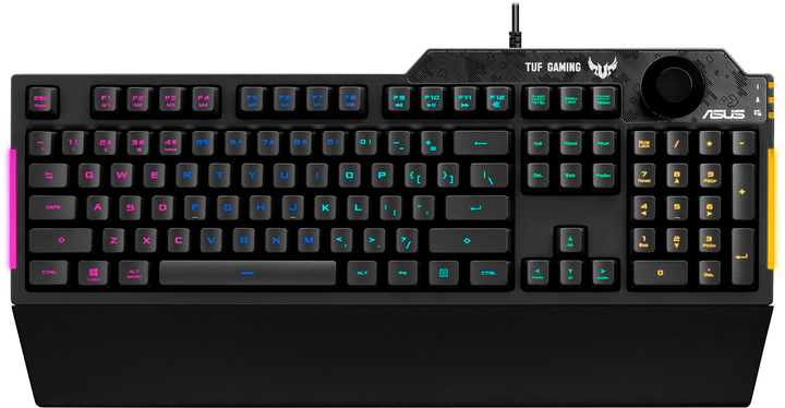 Клавіатура дротова Asus TUF Gaming K1 USB Black (90MP01X0-BKRA00) - зображення 1