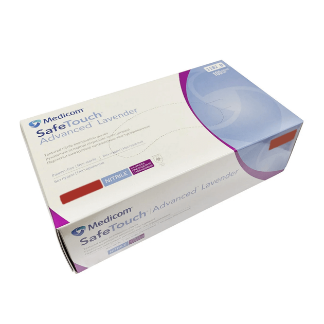 Нітрилові фіолетові рукавички Medicom SafeTouch Advanced Lavender, 100 шт - зображення 1