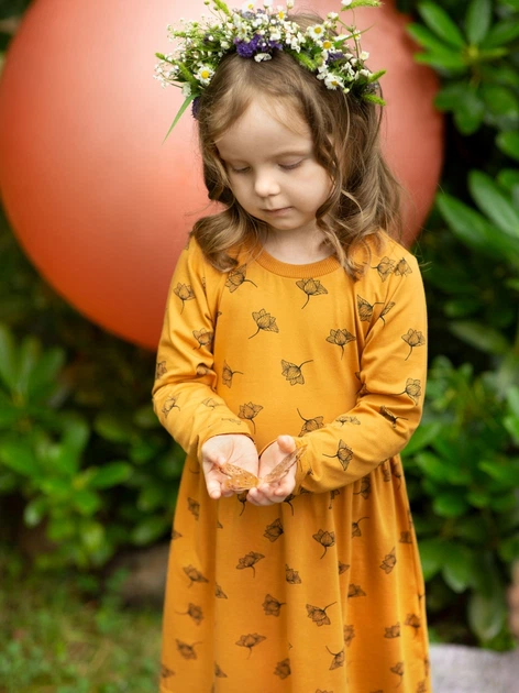Sukienka dziecięca dla dziewczynki w kwiaty Pinokio Magic Vibes Dress 68-74 cm Żółta (5901033296833) - obraz 3