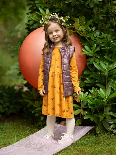 Sukienka dziecięca dla dziewczynki w kwiaty Pinokio Magic Vibes Dress 68-74 cm Żółta (5901033296833) - obraz 4