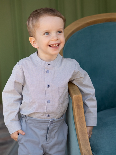 Дитяча сорочка для хлопчика Pinokio Charlie Shirt 68-74 см Сіра (5901033293542) - зображення 2