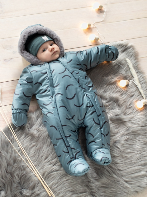 Jednoczęściowy kombinezon zimowy dla niemowląt Pinokio Winter Warm Overall 62 cm Green-Stripes (5901033290091) - obraz 2