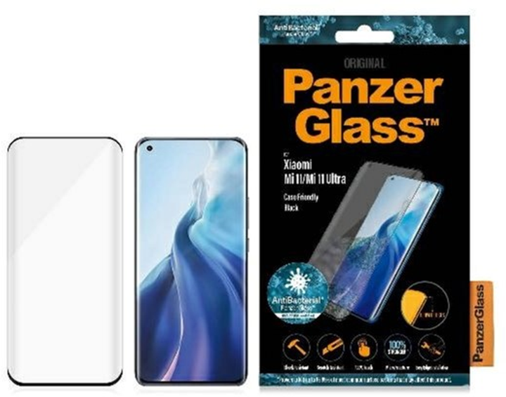 Szkło ochronne PanzerGlass Curved Super+ do Xiaomi Mi 11/Mi 11 Ultra Black (5711724080357) - obraz 1