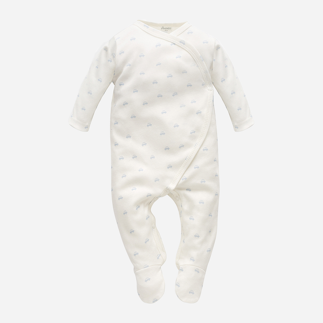 Pajacyk Pinokio Lovely Day Babyblue Wrapped Overall LS 62 cm Ecru (5901033311383) - obraz 1