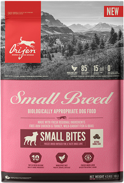 Sucha karma dla psów małych ras Orijen Small Breed Sucha 4.5 kg (0064992714772) - obraz 1