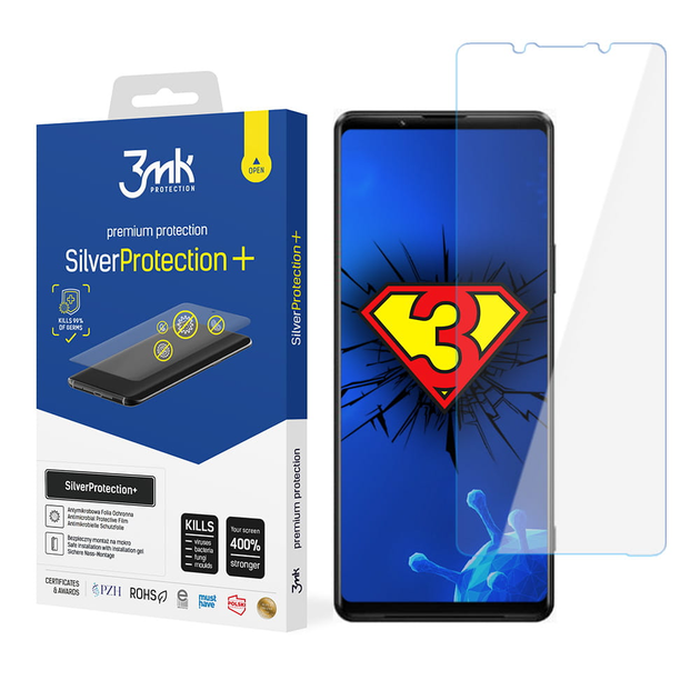 Захисна плівка 3MK SilverProtection+ для Sony Xperia 1 III 5G антибактеріальна (5903108389662) - зображення 6