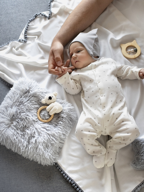 Дитячий чепчик Pinokio Hello Wrapped Bonnet 36-38 см Сірий (5901033291609) - зображення 4