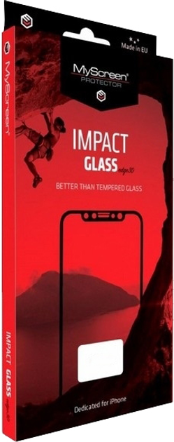 Захисне скло MyScreen ImpactGlass Edge 3D для Apple iPhone X/XS/11 Pro Чорне (5901924950271) - зображення 1