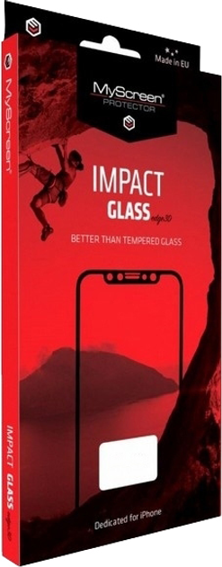 Szkło hybrydowe MyScreen ImpactGlass Edge 3D do Apple iPhone Xs Max/ 11 Pro Max czarne (5901924961680) - obraz 1