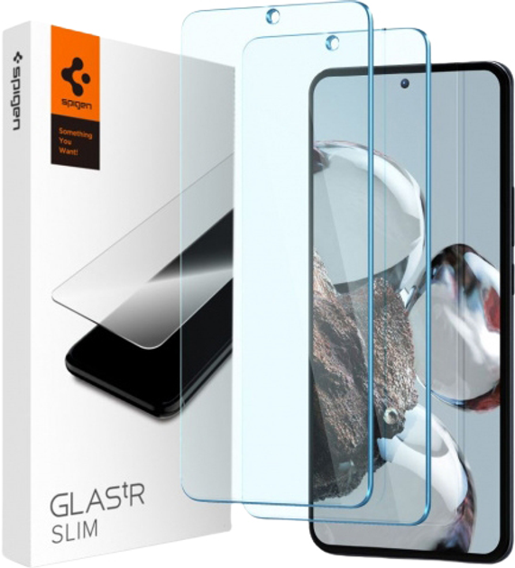 Szkło hartowane Spigen Slim do Xiaomi 12T/12T Pro 2 szt (8809896742764) - obraz 1