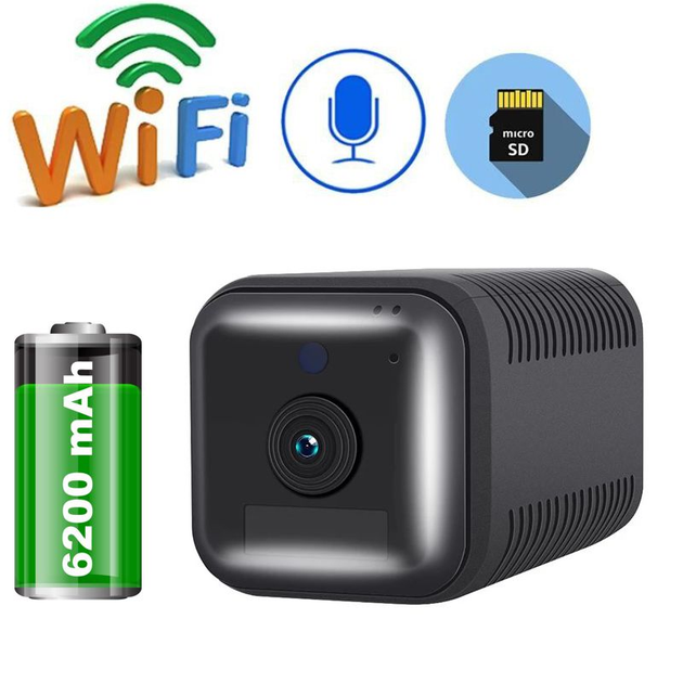 Мини камера wifi беспроводная с большим аккумулятором 6200 мАч ESCAM ...