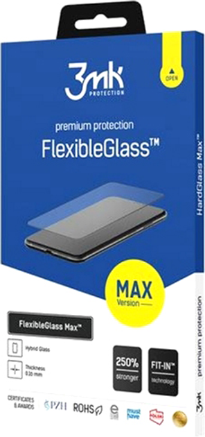 Гібридне скло з посиленими краями 3MK FlexibleGlass Max для iPhone 14 Pro 6.7" Black (5903108487115) - зображення 1