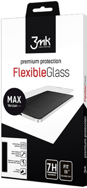 Гібридне скло з посиленими краями 3MK FlexibleGlass Max для iPhone 7/8/SE 2020 / SE 2022 Black (5903108032339) - зображення 1
